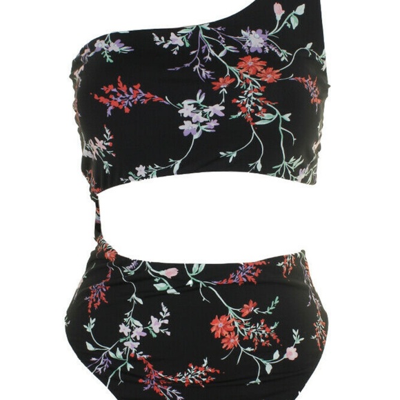 Bar III Reversible One-Shoulder Cutout One-Piece - Picture 6 of 8